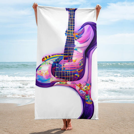 Hippie Guitar - Beach Towel - iSAW Company