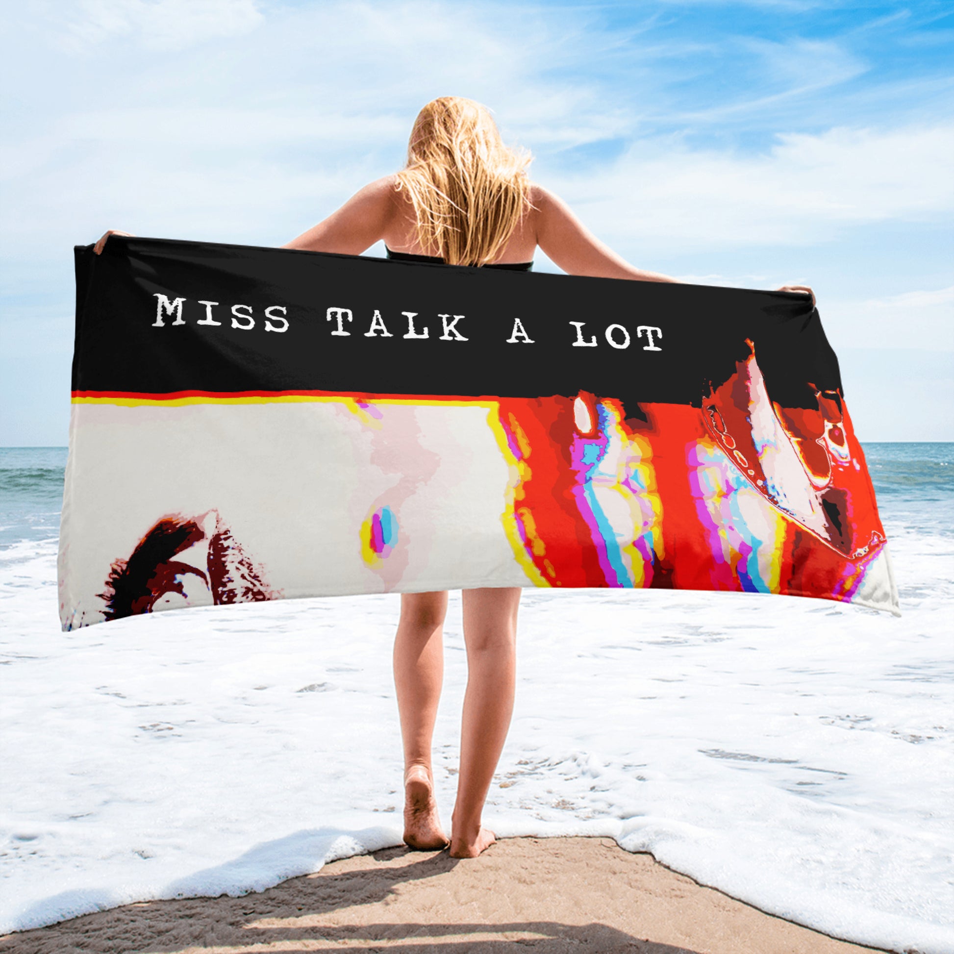 Miss Talk A Lot - Beach Towel - iSAW Company