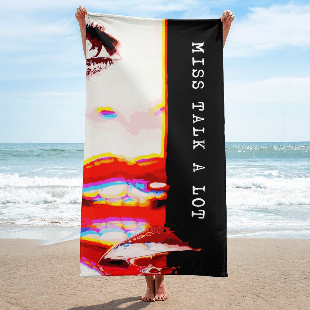 Miss Talk A Lot - Beach Towel - iSAW Company
