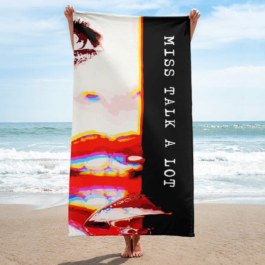 Miss Talk A Lot - Beach Towel - iSAW Company