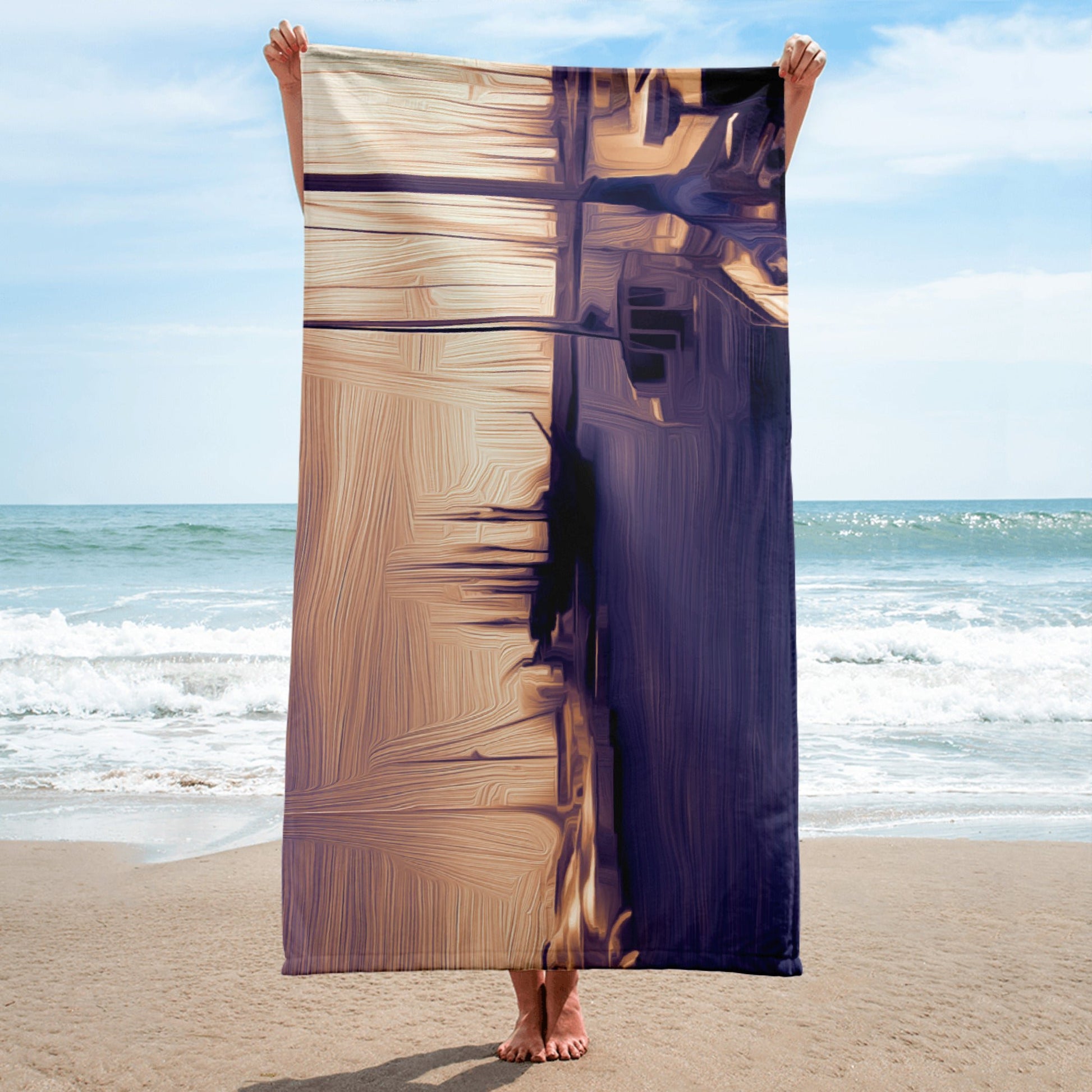 The Sleeping Yachts (at Sunset) - Beach Towel - iSAW Company