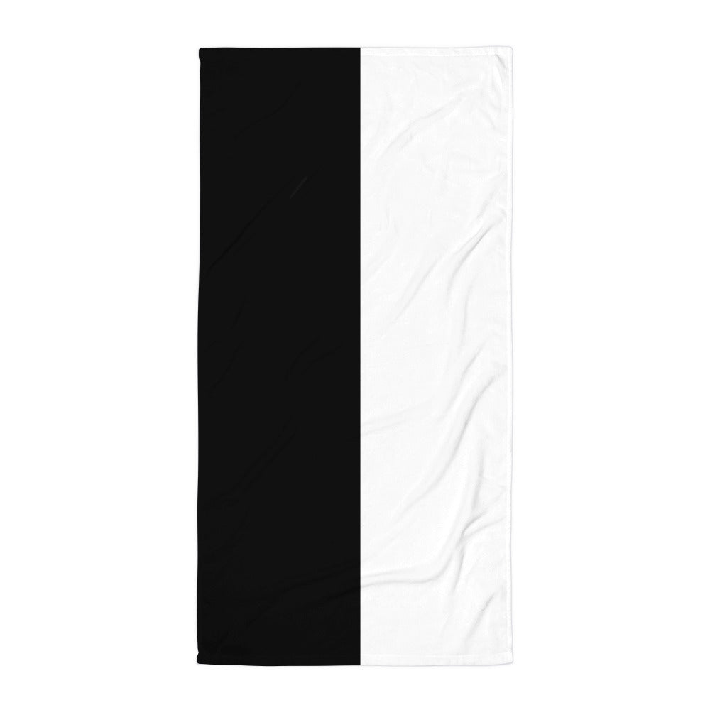 Half Black Half White - Beach Towel - iSAW Company