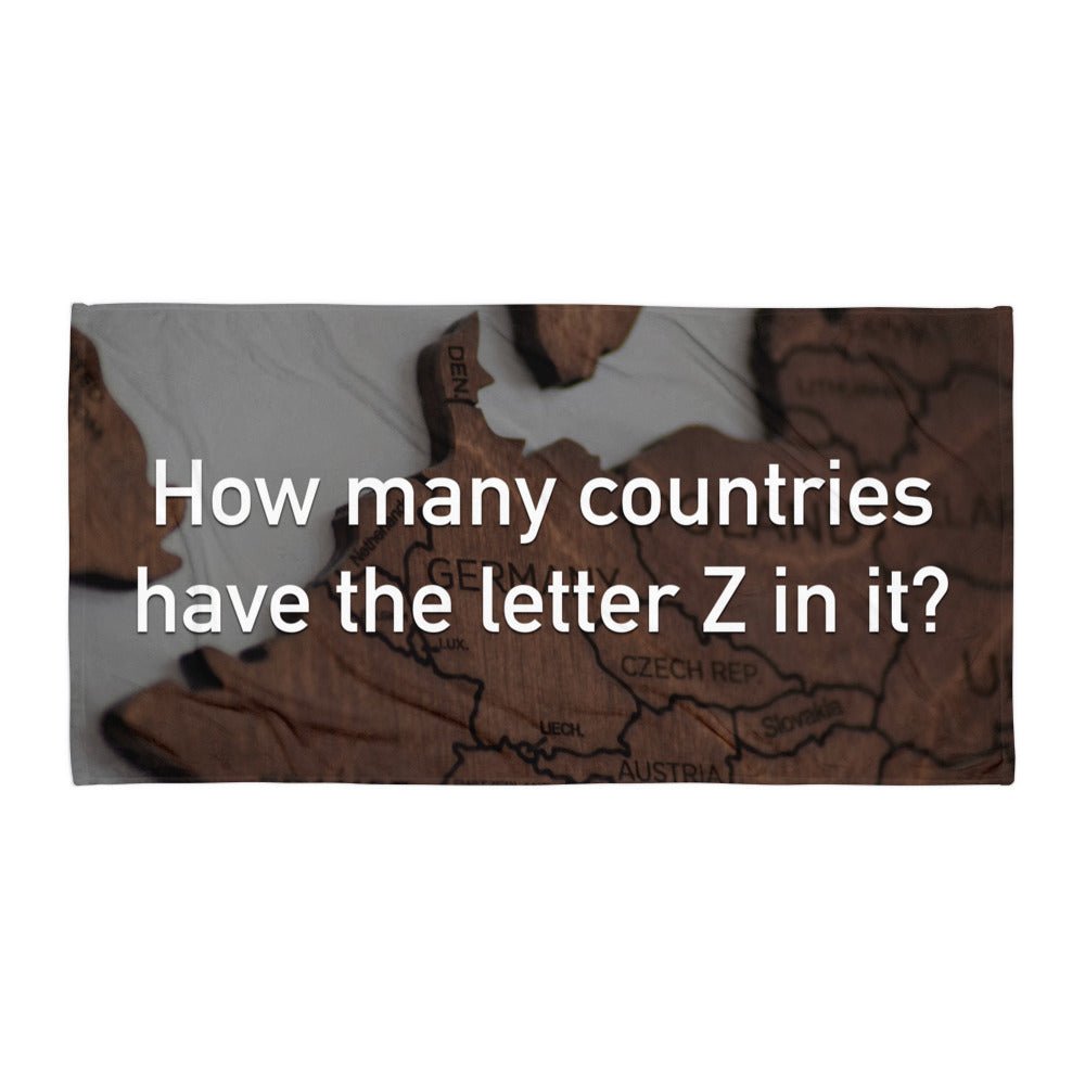 How Many Countries Have The Letter Z In It - Beach Towel - iSAW Company