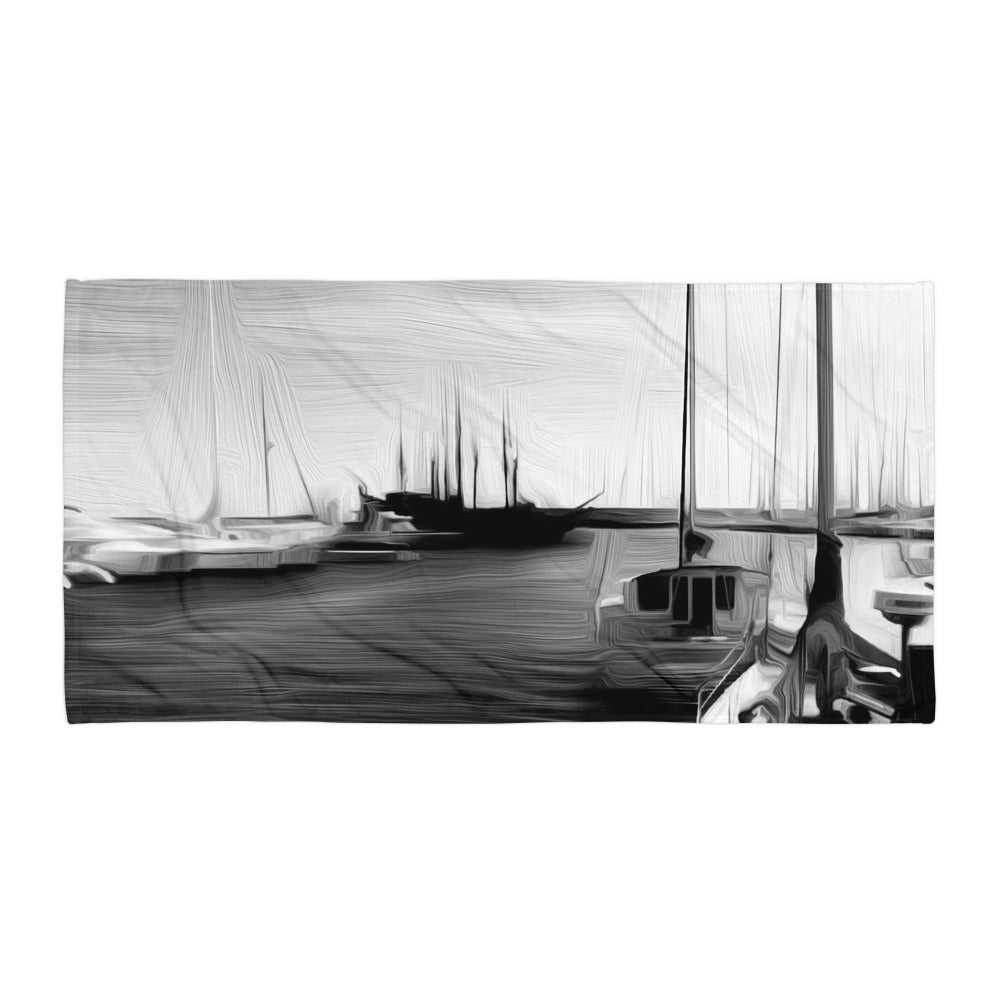 The Sleeping Yachts (at Night) - Beach Towel - iSAW Company