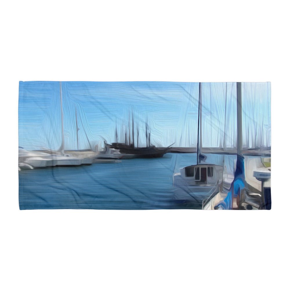 The Sleeping Yachts (at Morning) - Beach Towel - iSAW Company