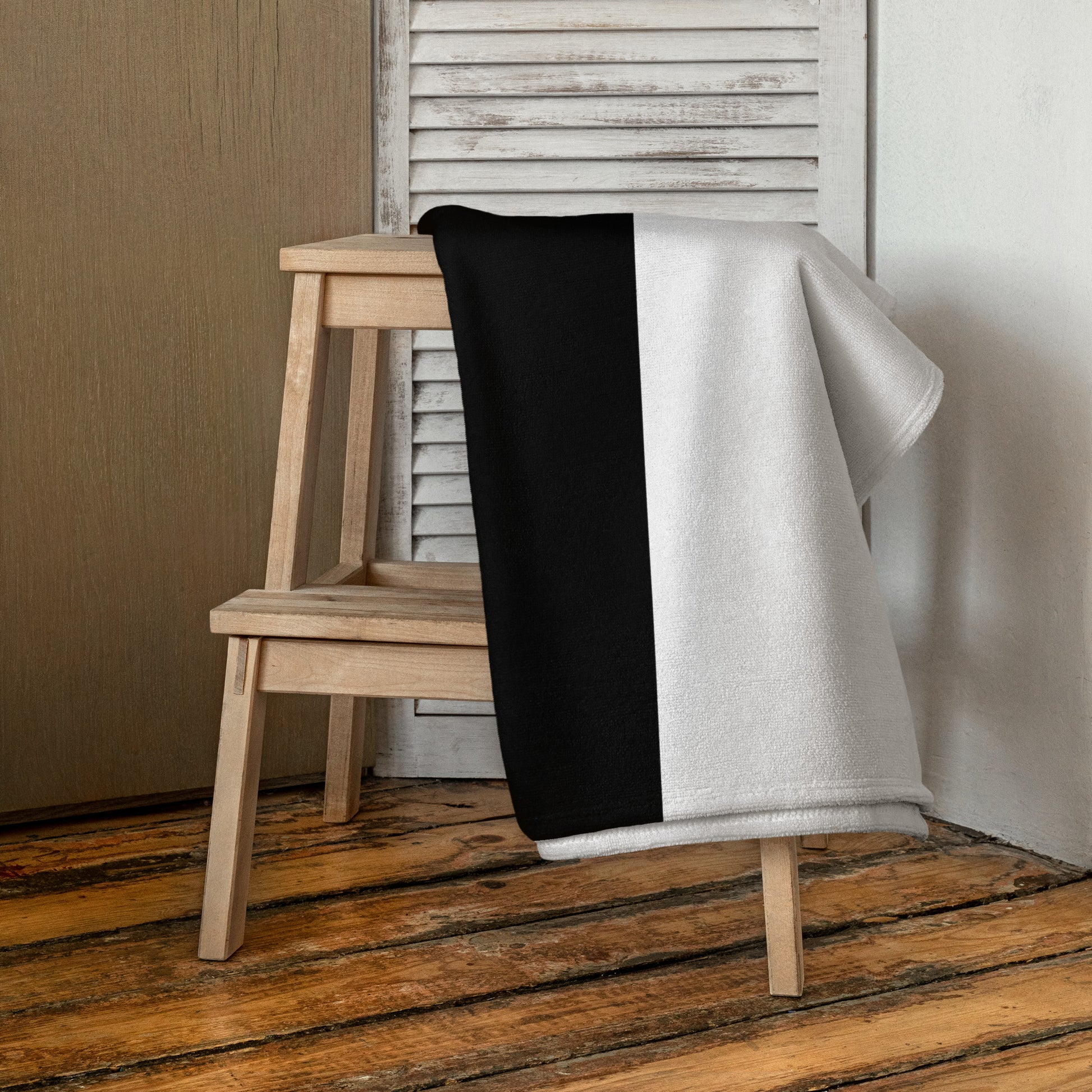 Half Black Half White - Beach Towel - iSAW Company