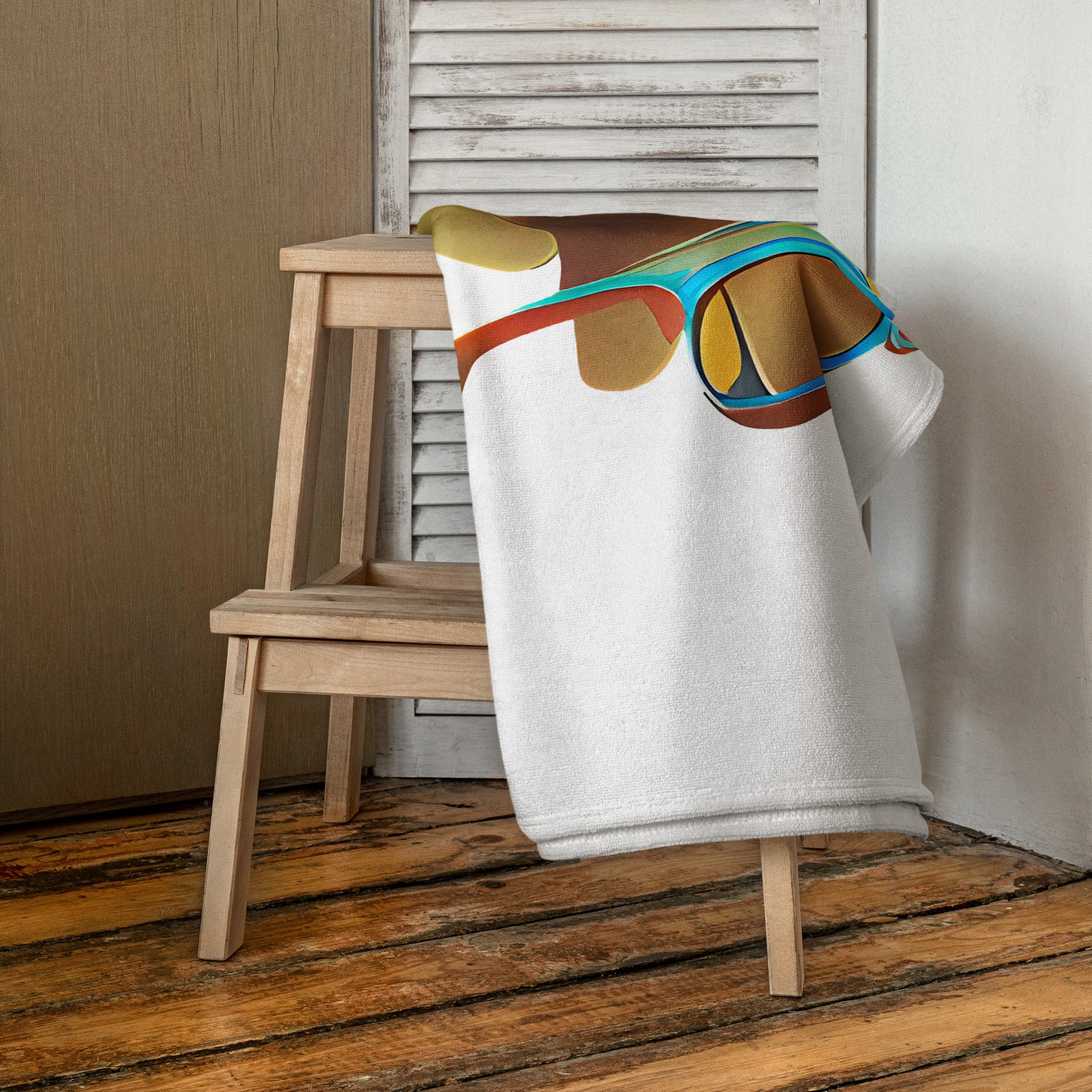 Retro Cool White - Beach Towel - iSAW Company