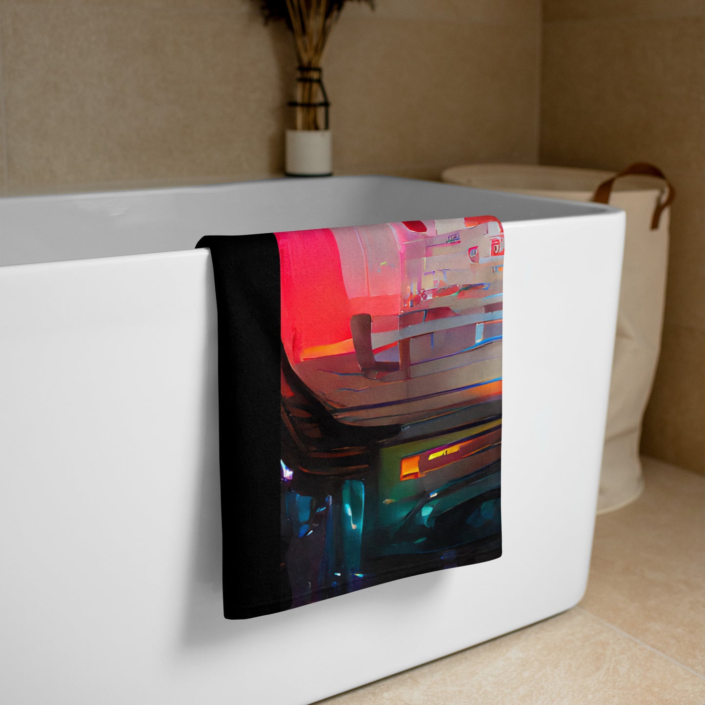 Half Black Half Báijiǔ - Beach Towel - iSAW Company