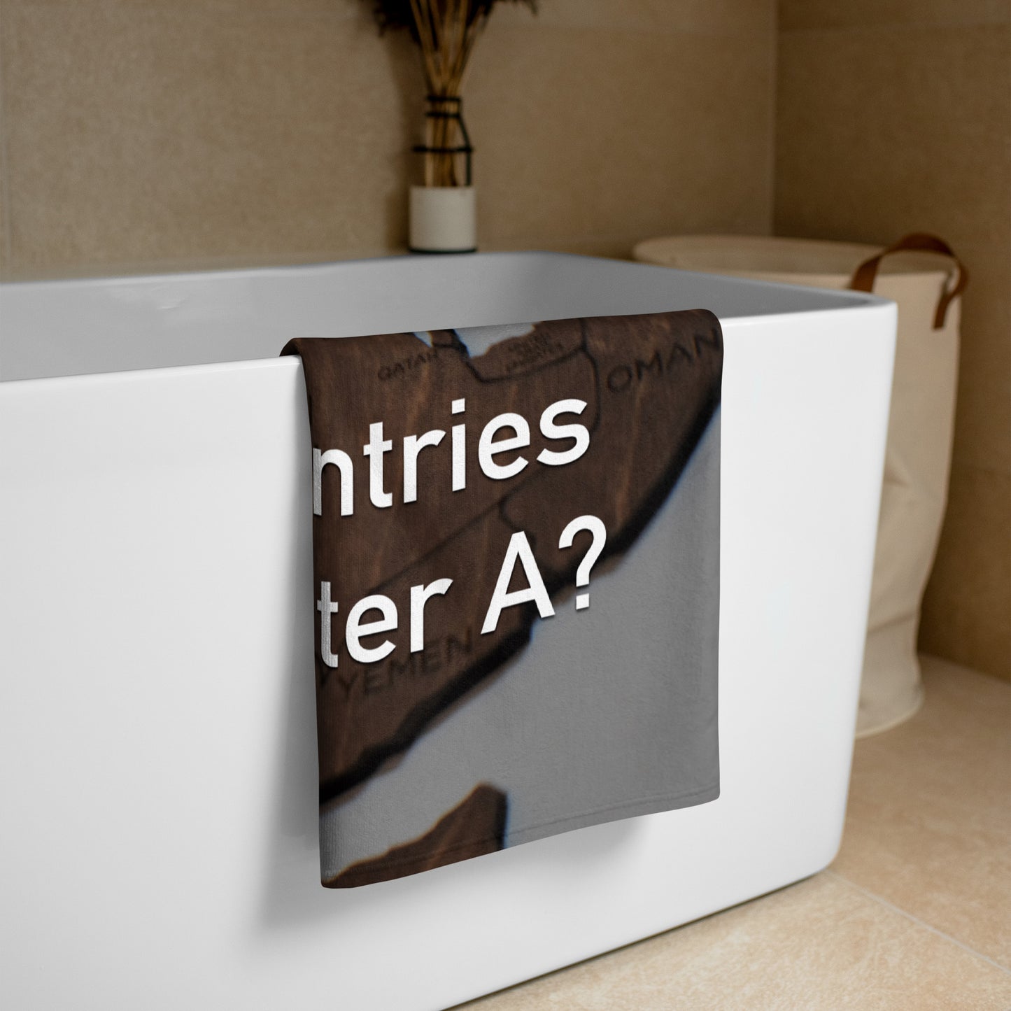 How Many Countries End With The Letter A - Beach Towel - iSAW Company