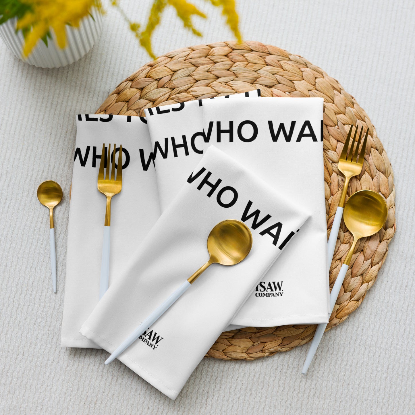 The Best Food Comes To Those Who Wait - White Napkin Set - iSAW Company