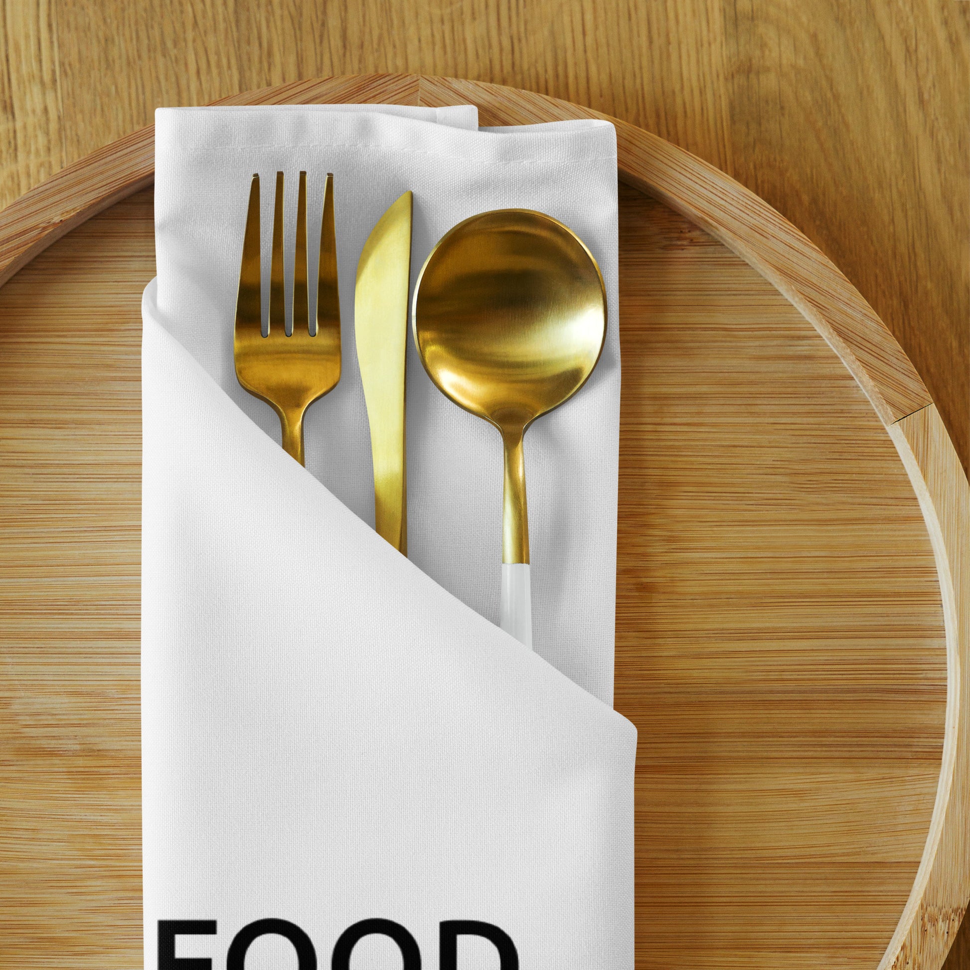 The Best Food Comes To Those Who Wait - White Napkin Set - iSAW Company