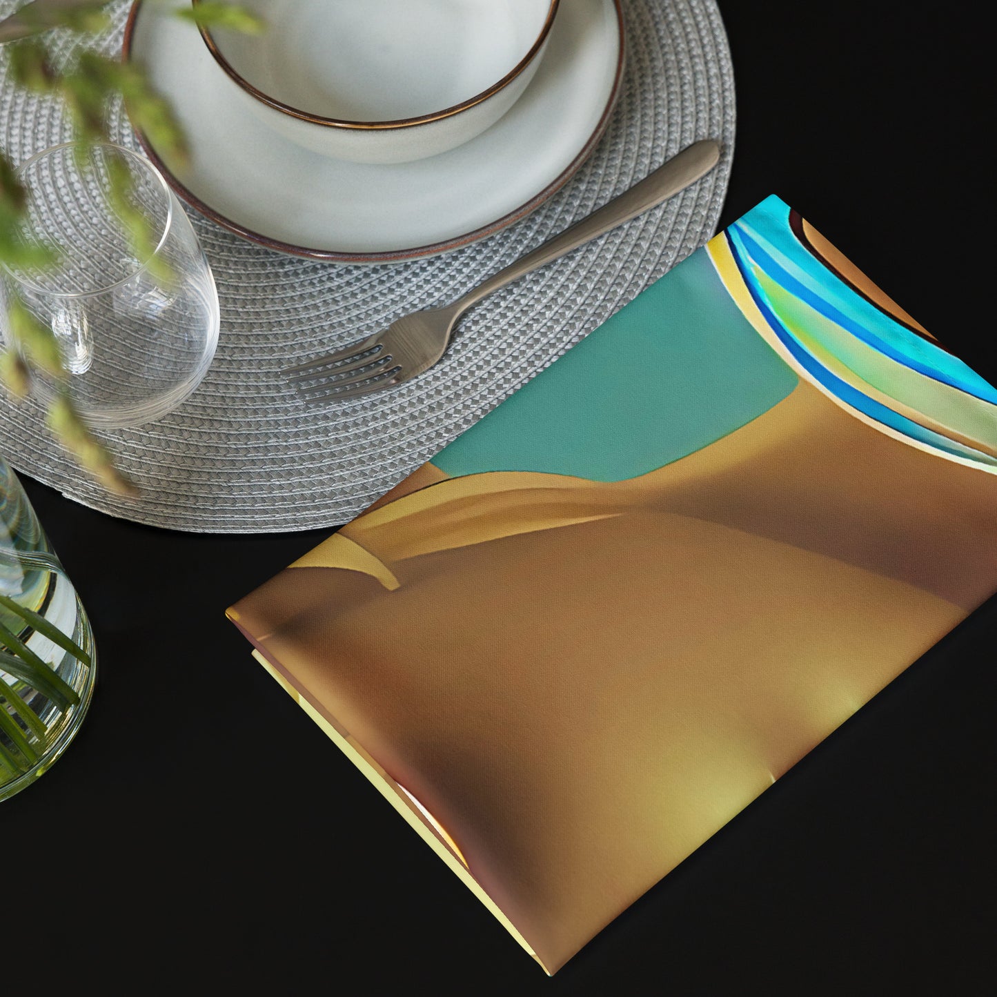 Retro Cool Blue - Cloth Napkin Set - iSAW Company