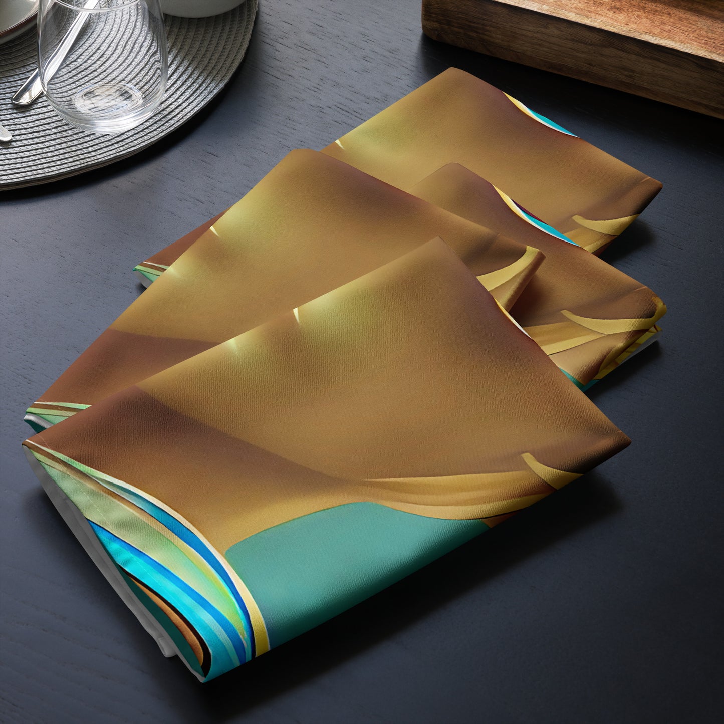 Retro Cool Blue - Cloth Napkin Set - iSAW Company