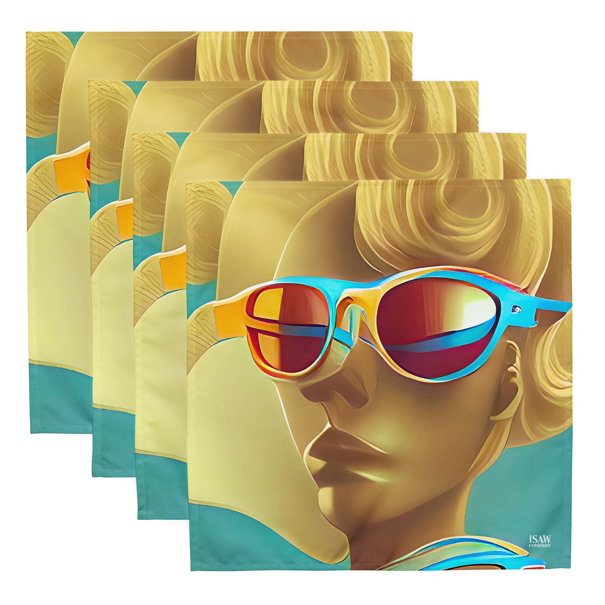 Retro Cool Blue - Cloth Napkin Set - iSAW Company