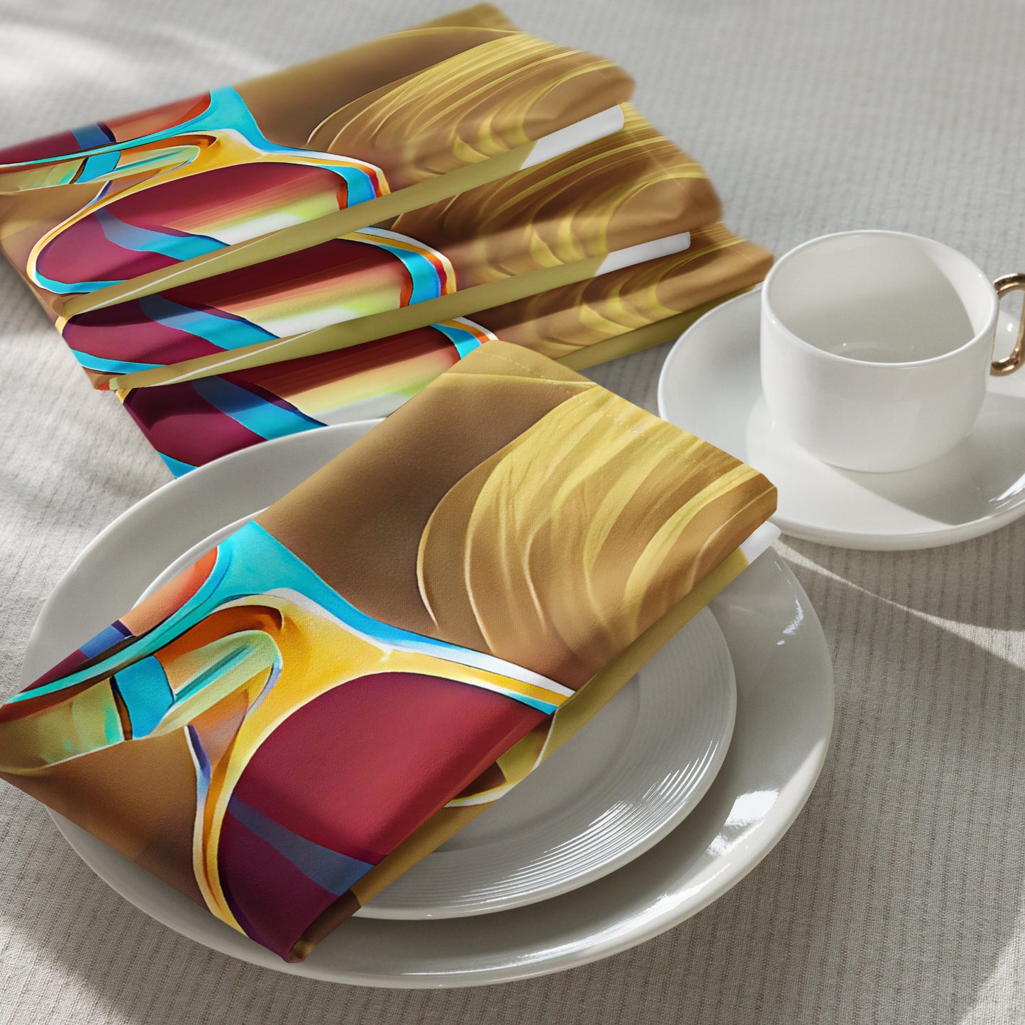 Retro Cool White - Cloth Napkin Set - iSAW Company