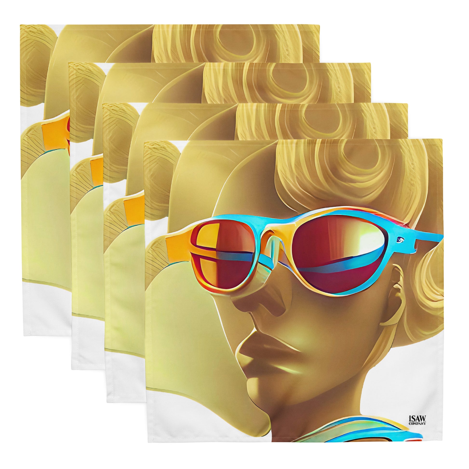 Retro Cool White - Cloth Napkin Set - iSAW Company