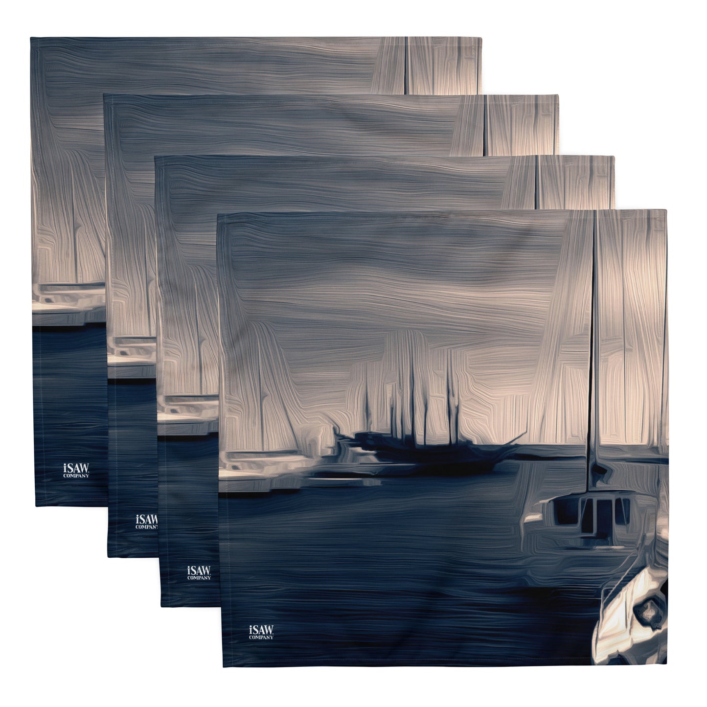 The Sleeping Yachts (at Sunrise) - Cloth Napkin Set - iSAW Company