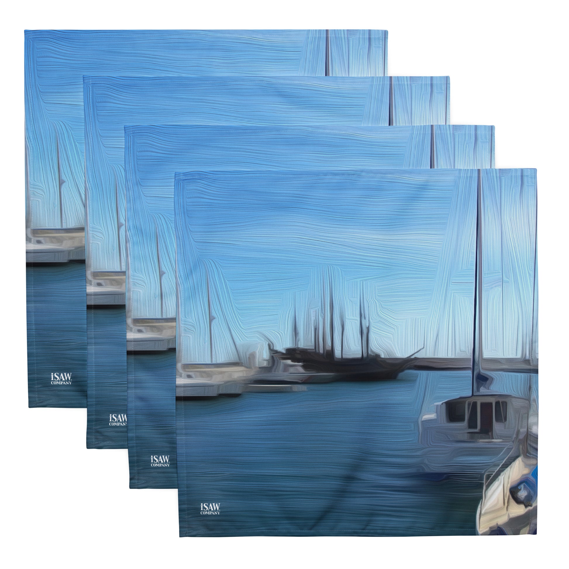The Sleeping Yachts (at Morning) - Cloth Napkin Set - iSAW Company