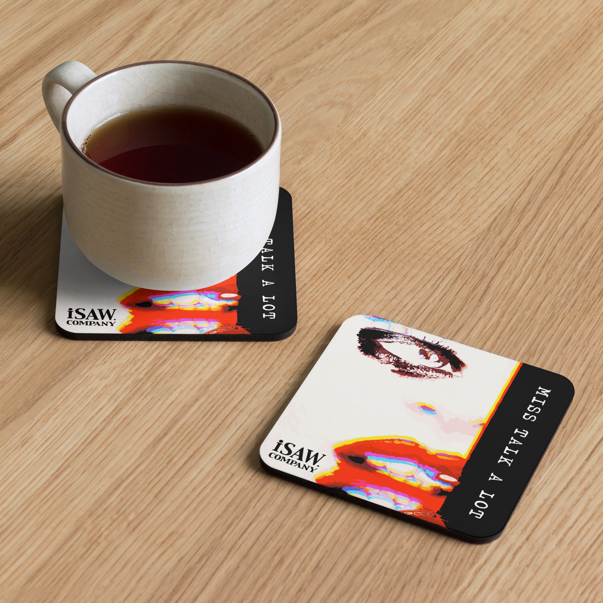 Miss Talk A Lot - Cork Back Coaster - iSAW Company