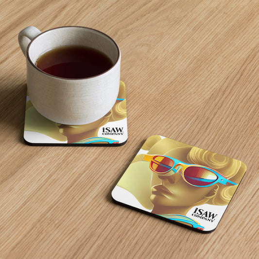 Retro Cool White - Cork Back Coaster - iSAW Company