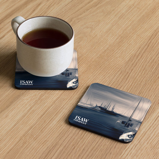 The Sleeping Yachts (at Sunrise) - Cork Back Coaster - iSAW Company