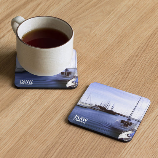 The Sleeping Yachts (at Afternoon) - Cork Back Coaster - iSAW Company