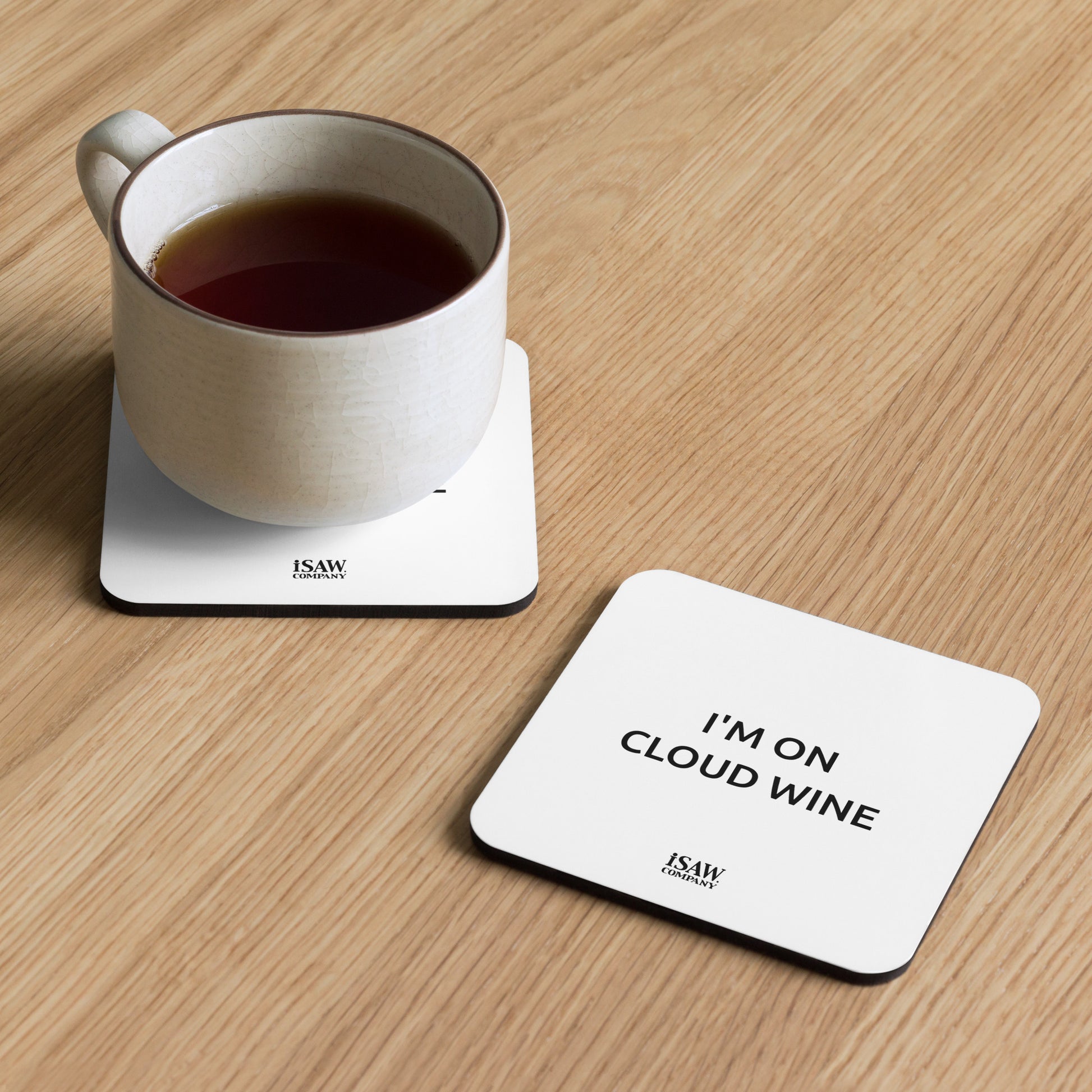 I'm On Cloud Wine - White Cork Back Coaster - iSAW Company