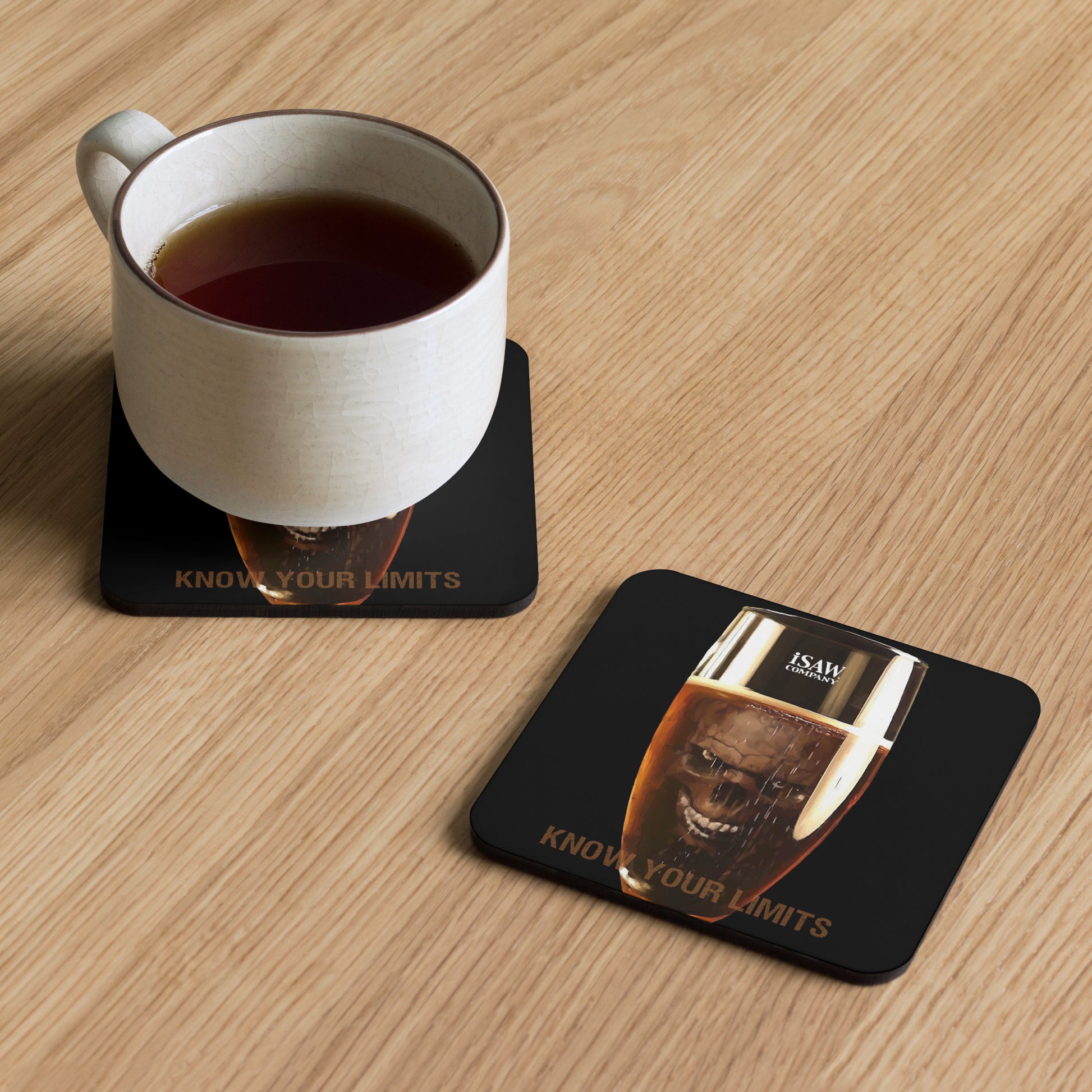 Alcohol - Know Your Limits - Cork Back Coaster - iSAW Company