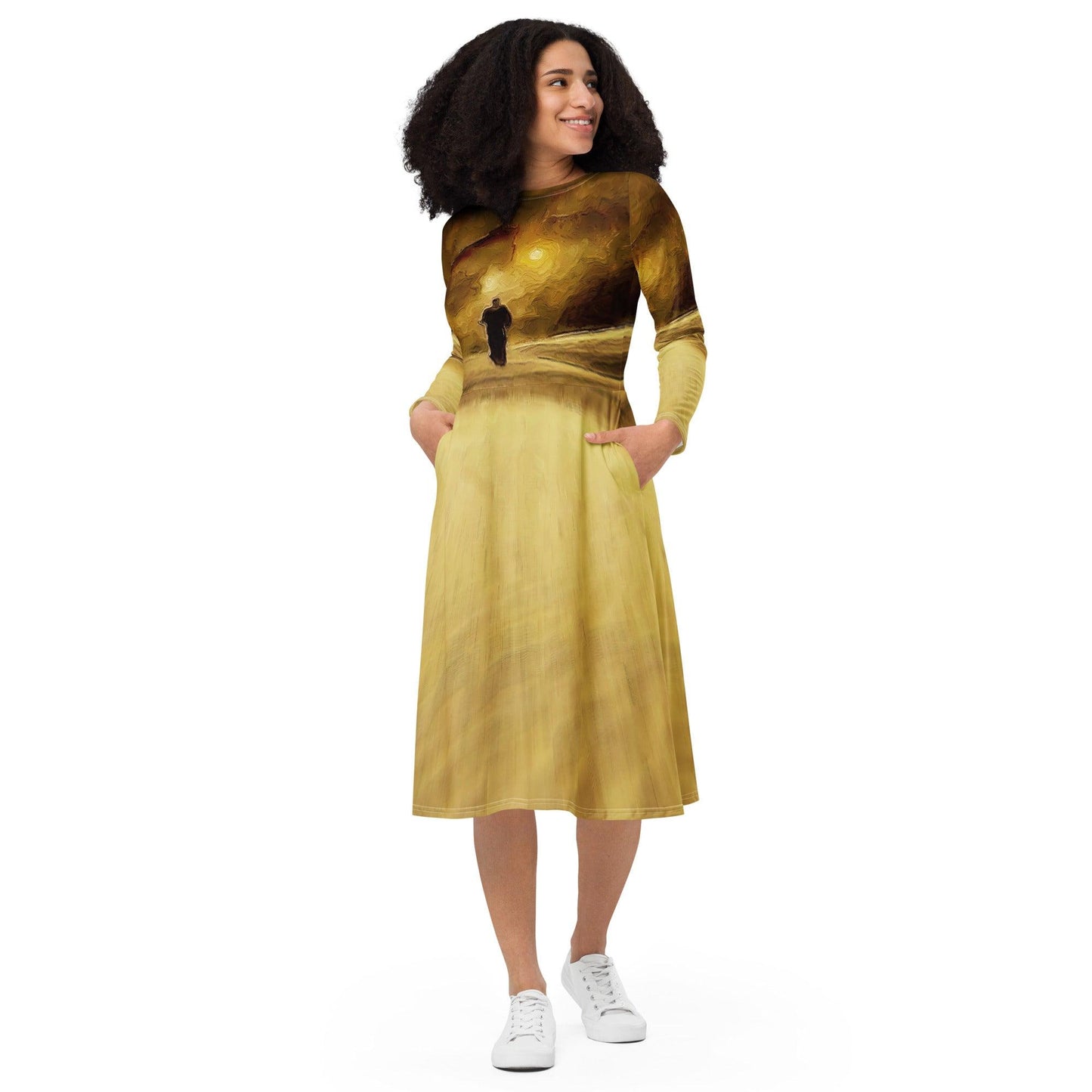 Eye Of The Sand Storm - Womens Midi Dress - iSAW Company