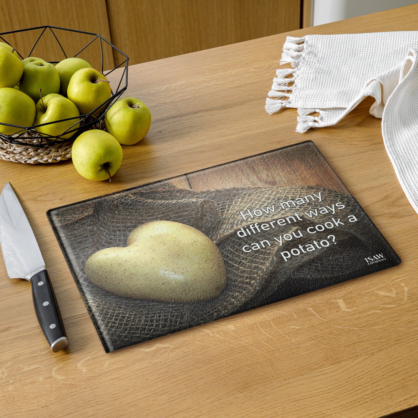 How Many Different Ways Can You Cook A Potato - Glass Cutting Board - iSAW Company