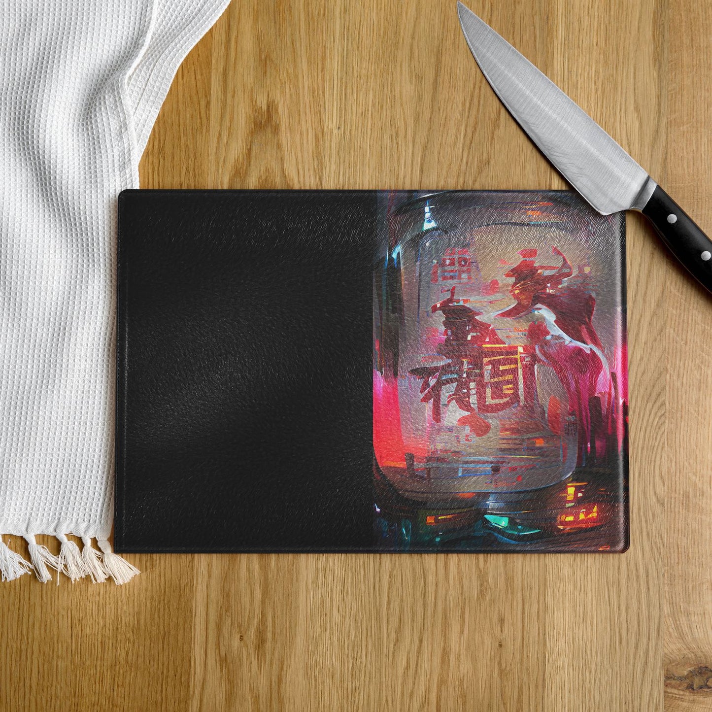 Half Black Half Báijiǔ - Glass Cutting Board - iSAW Company