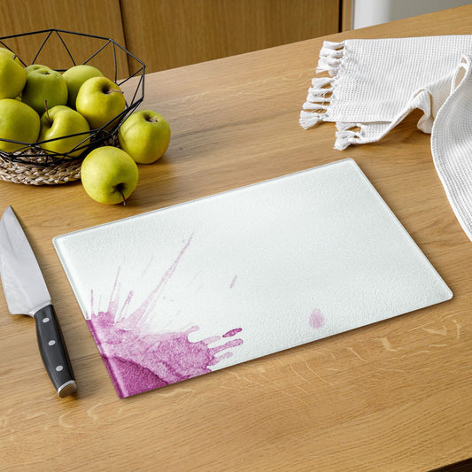 Watercolour Pink Splash - Glass Cutting Board - iSAW Company