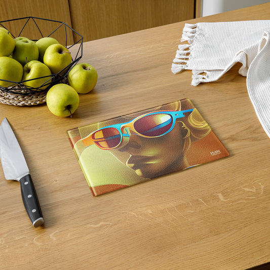 Retro Cool Orange - Glass Cutting Board - iSAW Company