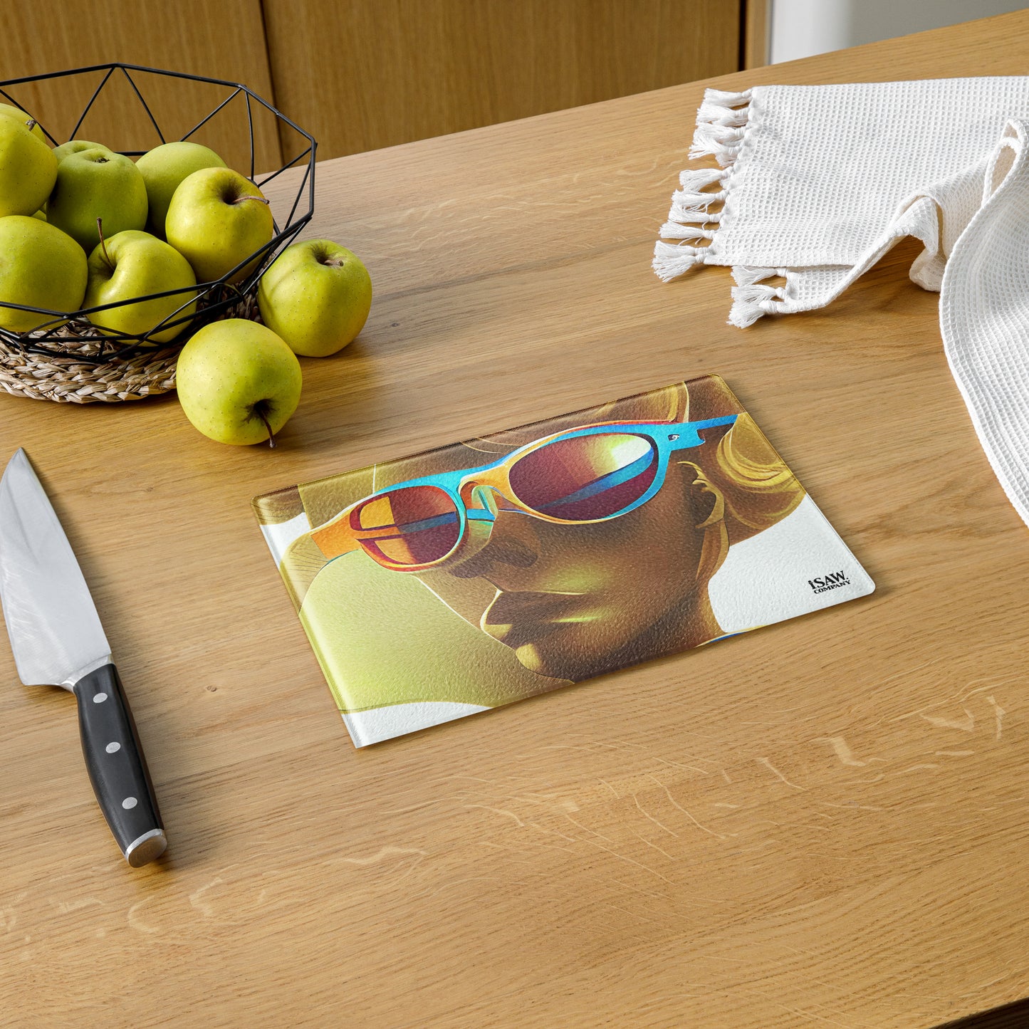 Retro Cool White - Glass Cutting Board - iSAW Company