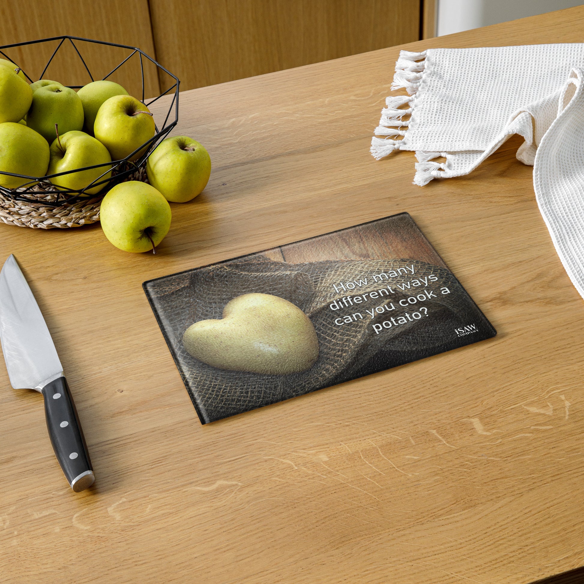 How Many Different Ways Can You Cook A Potato - Glass Cutting Board - iSAW Company