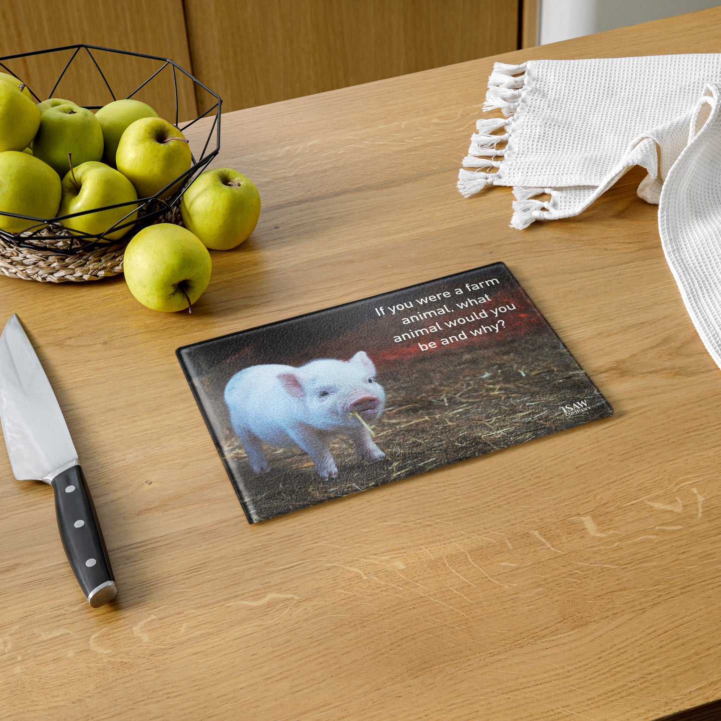 If You Were A Farm Animal - Glass Cutting Board - iSAW Company