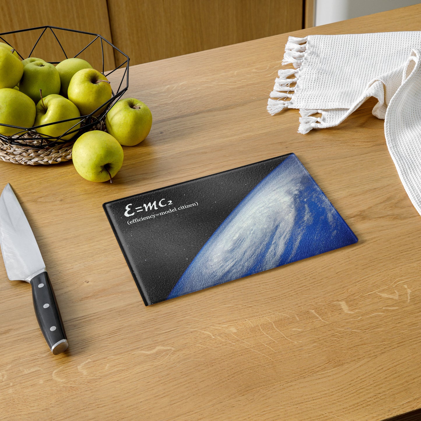 E=MC2 - Glass Cutting Board - iSAW Company