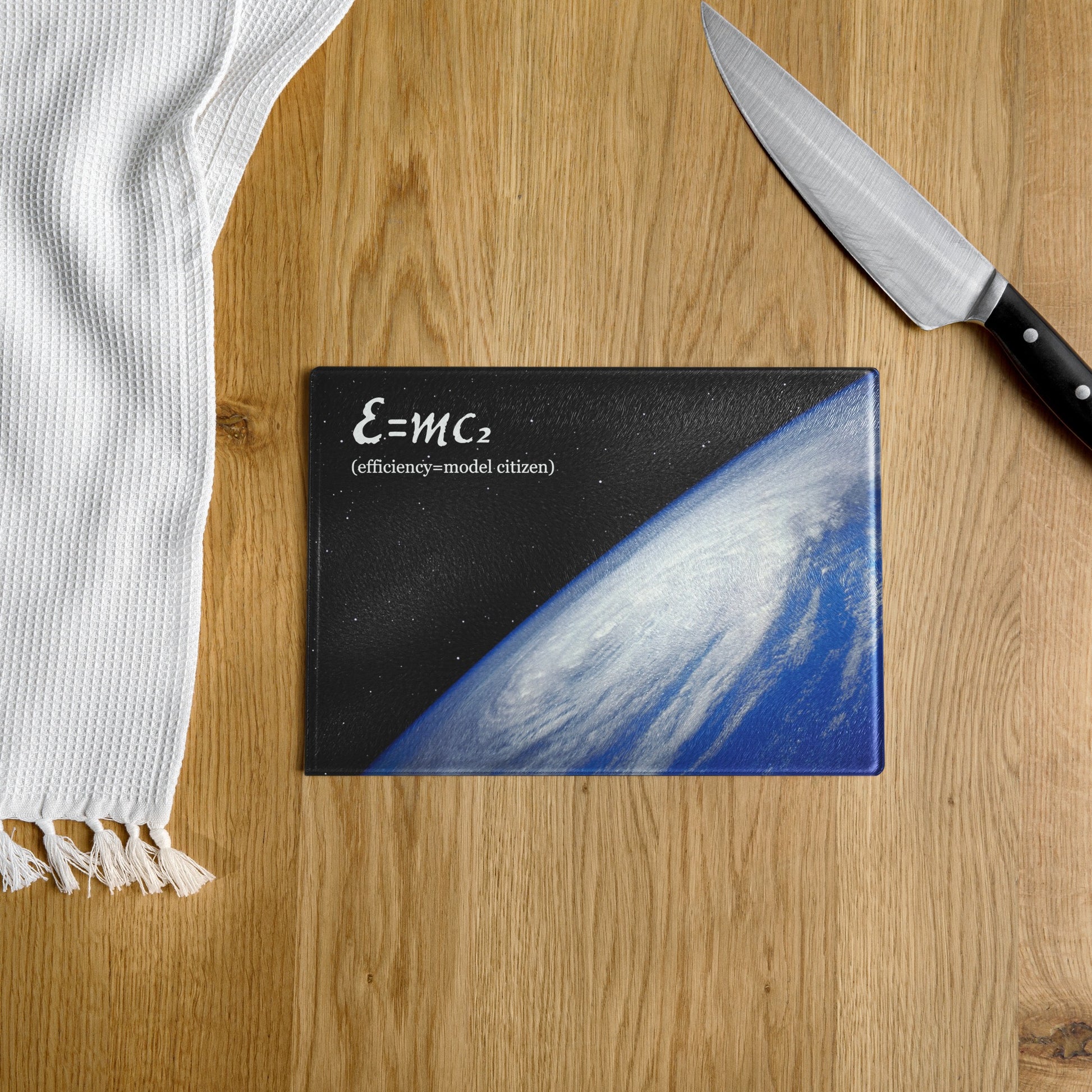 E=MC2 - Glass Cutting Board - iSAW Company