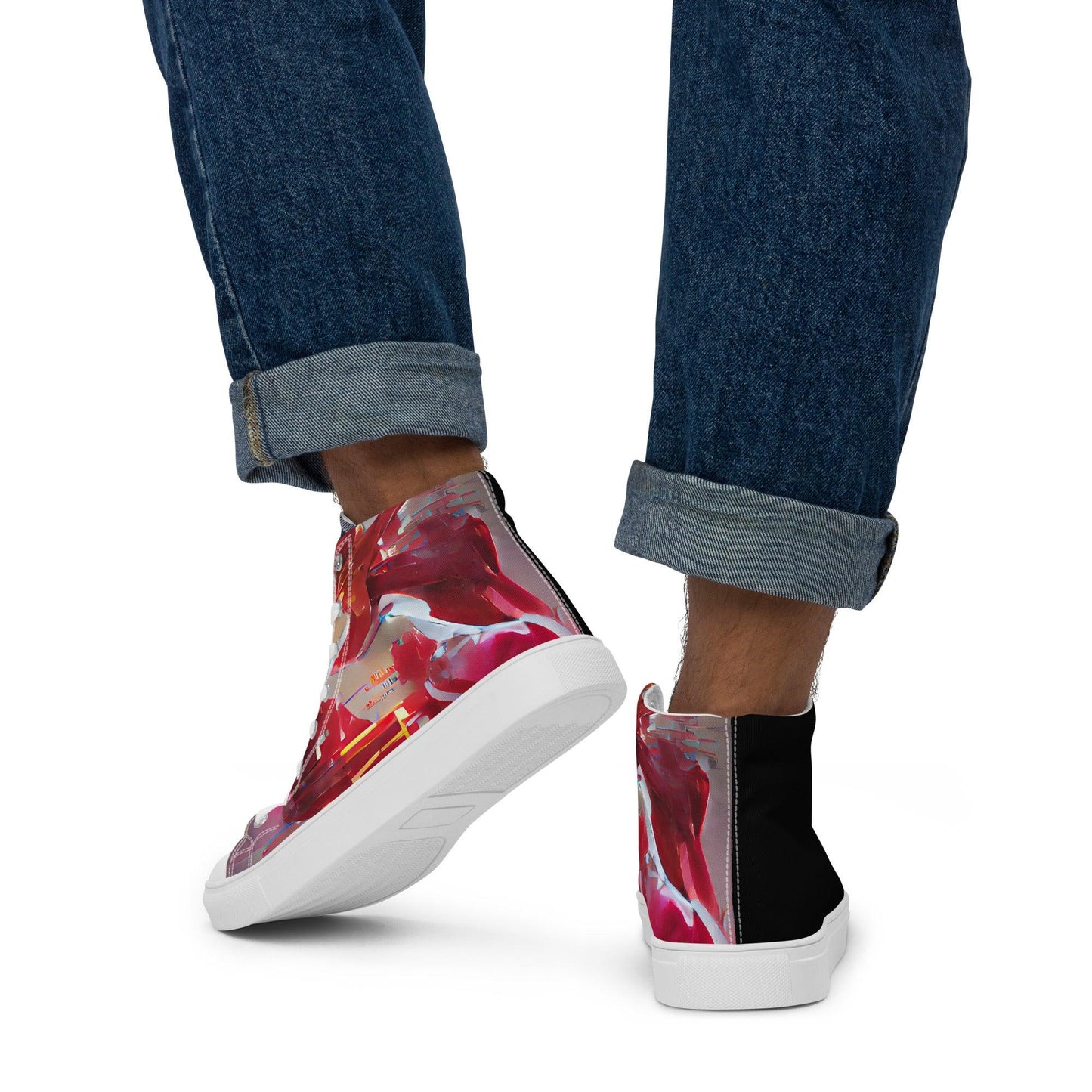 Half Black Half Báijiǔ - Mens High-Top Canvas Shoes - iSAW Company