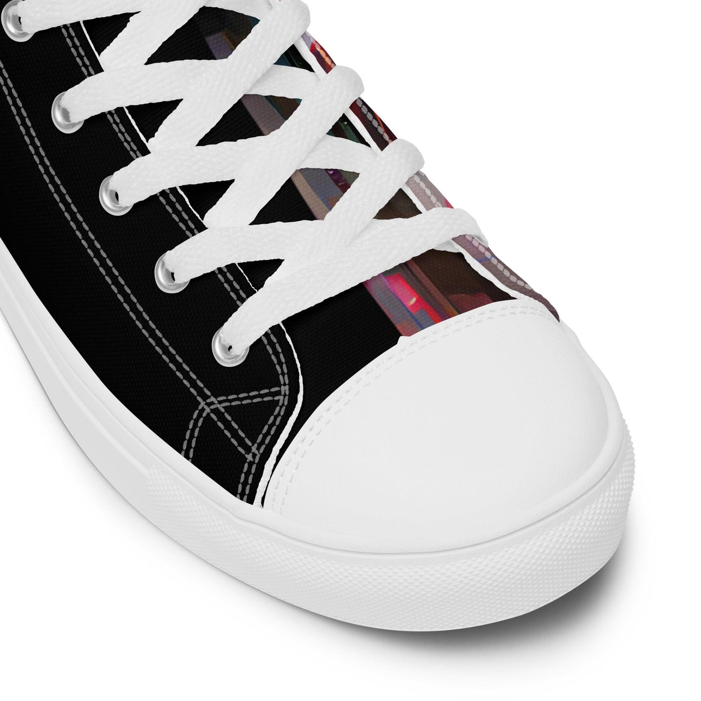 Half Black Half Báijiǔ - Mens High-Top Canvas Shoes - iSAW Company