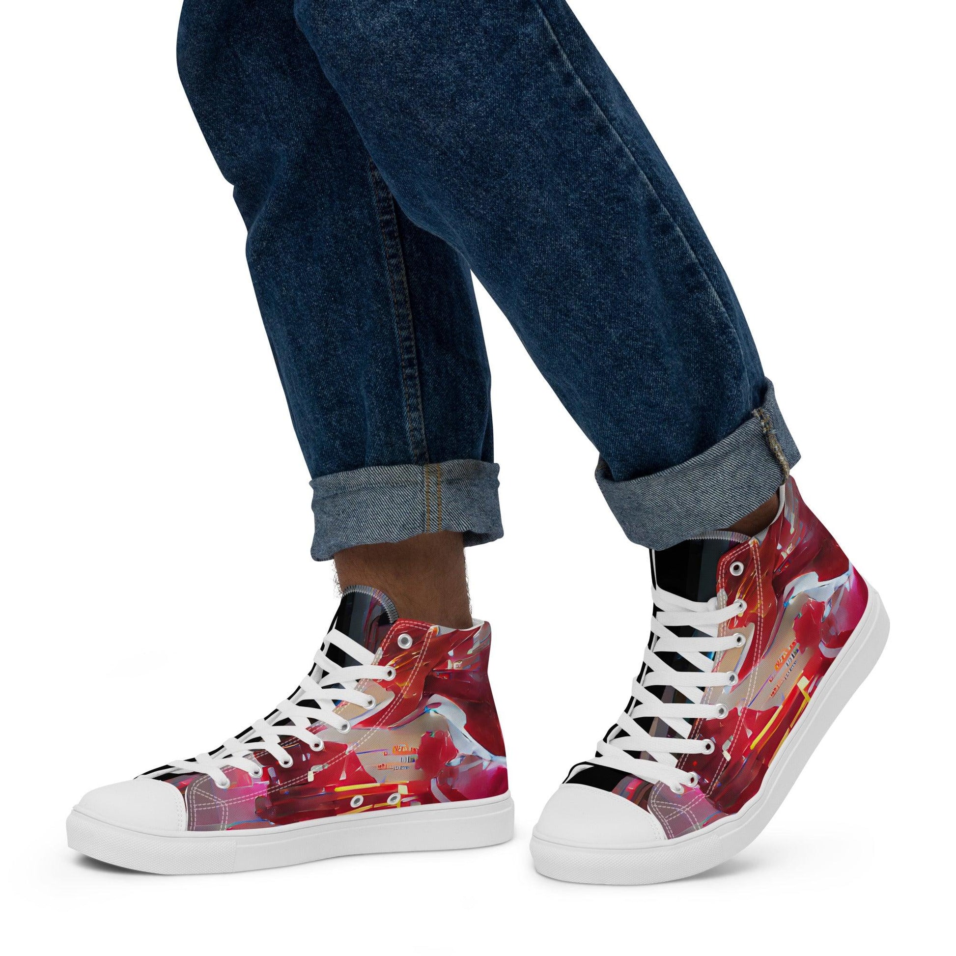 Half Black Half Báijiǔ - Mens High-Top Canvas Shoes - iSAW Company