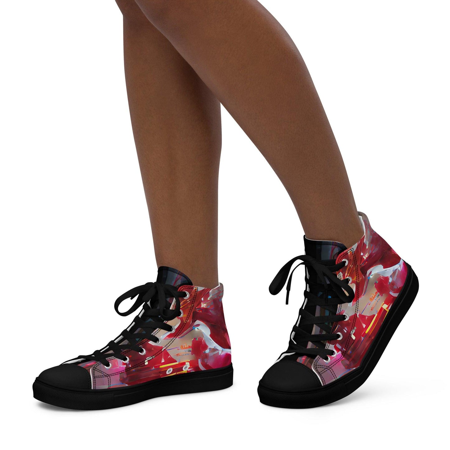 Half Black Half Báijiǔ - Womens High-Top Canvas Shoes - iSAW Company