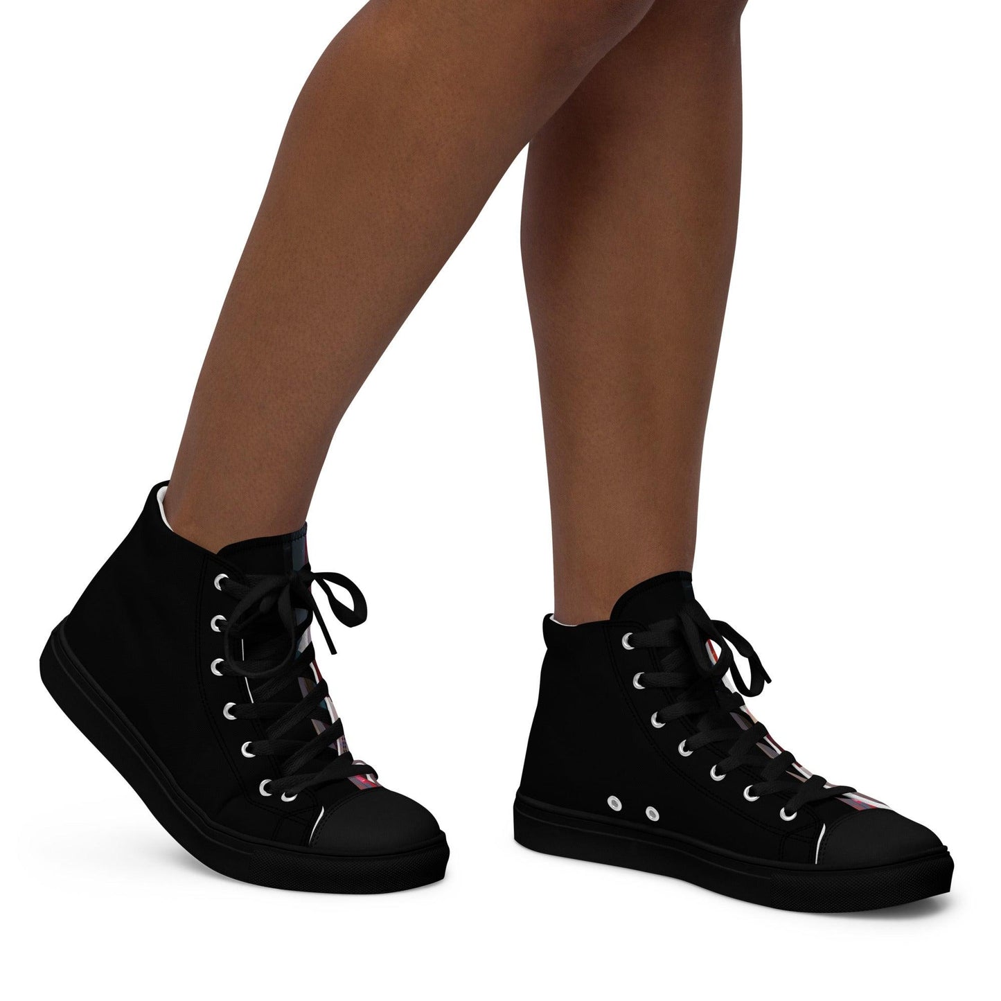 Half Black Half Báijiǔ - Womens High-Top Canvas Shoes - iSAW Company