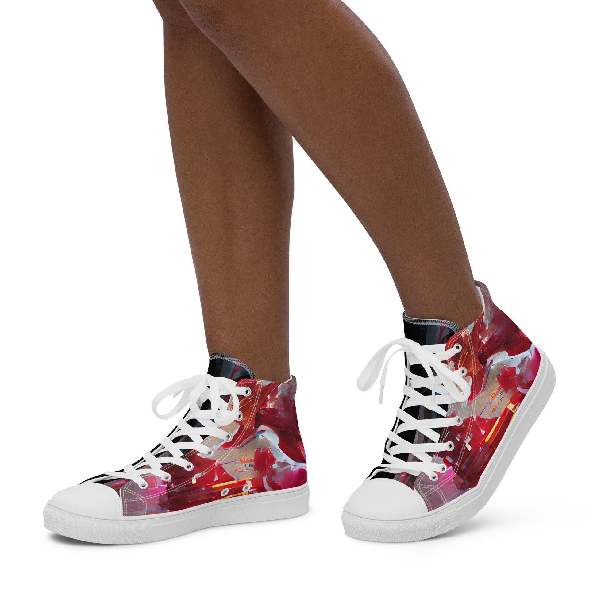 Half Black Half Báijiǔ - Womens High-Top Canvas Shoes - iSAW Company