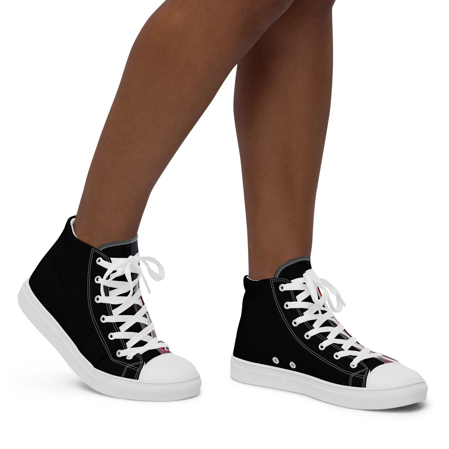 Half Black Half Báijiǔ - Womens High-Top Canvas Shoes - iSAW Company