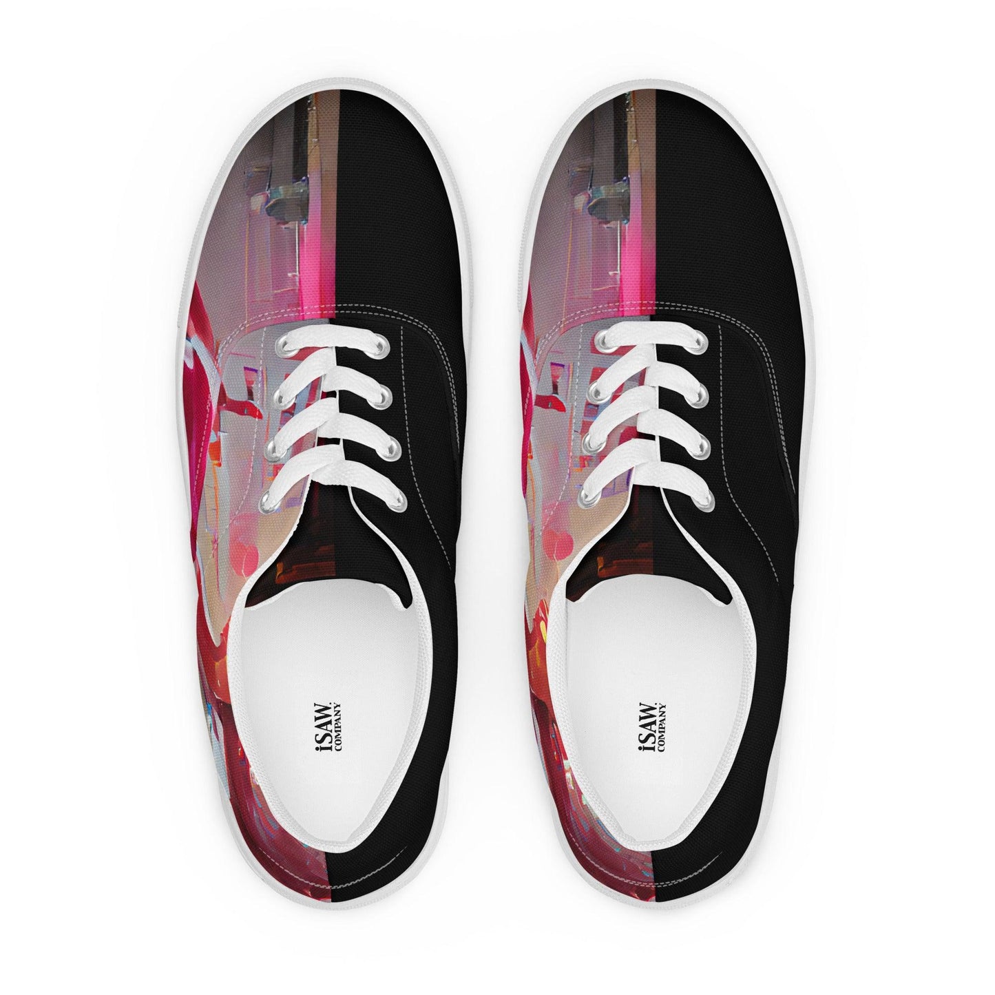 Half Black Half Báijiǔ - Womens Lace-Up Canvas Shoes - iSAW Company