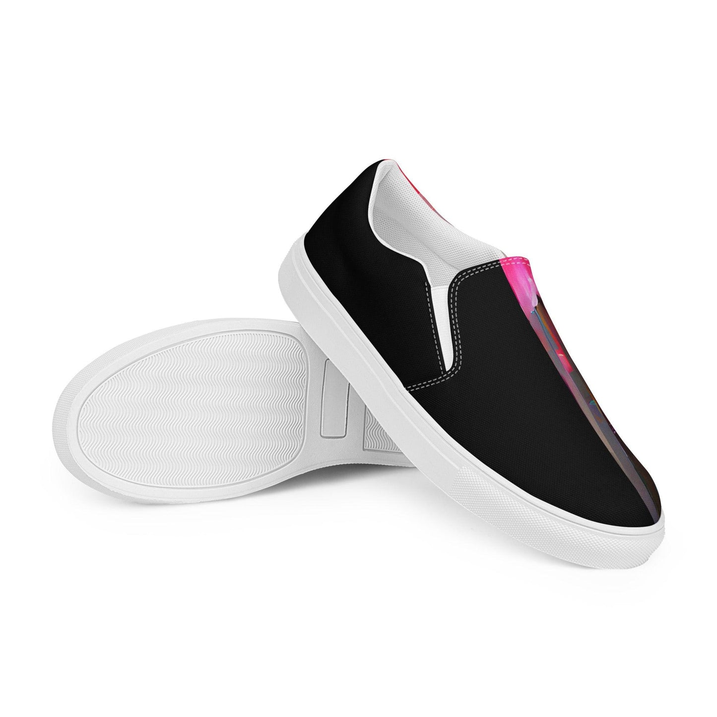 Half Black Half Báijiǔ - Womens Slip-On Canvas Shoes - iSAW Company