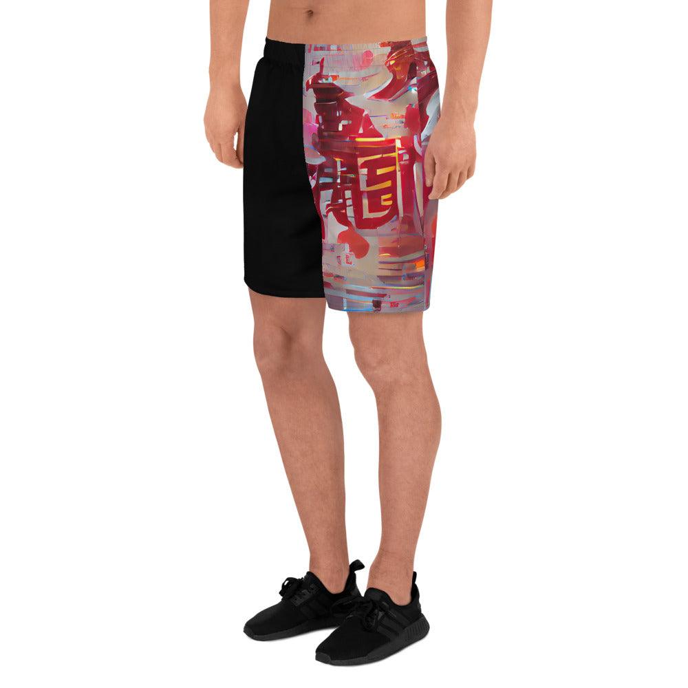 Half Black Half Báijiǔ - Mens Athletic Shorts - iSAW Company