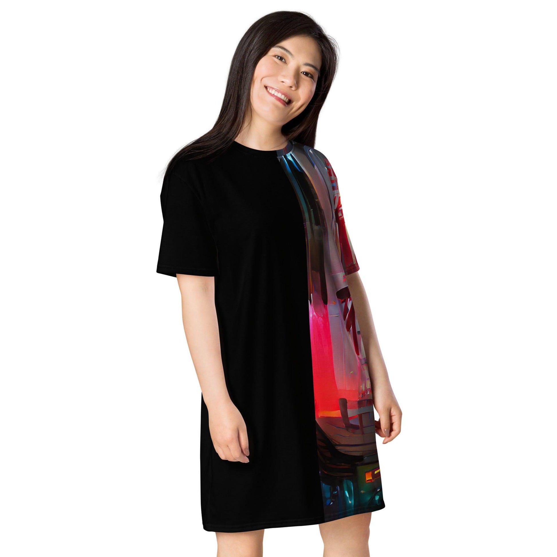 Half Black Half Baijiu - Womens T-Shirt Dress - iSAW Company
