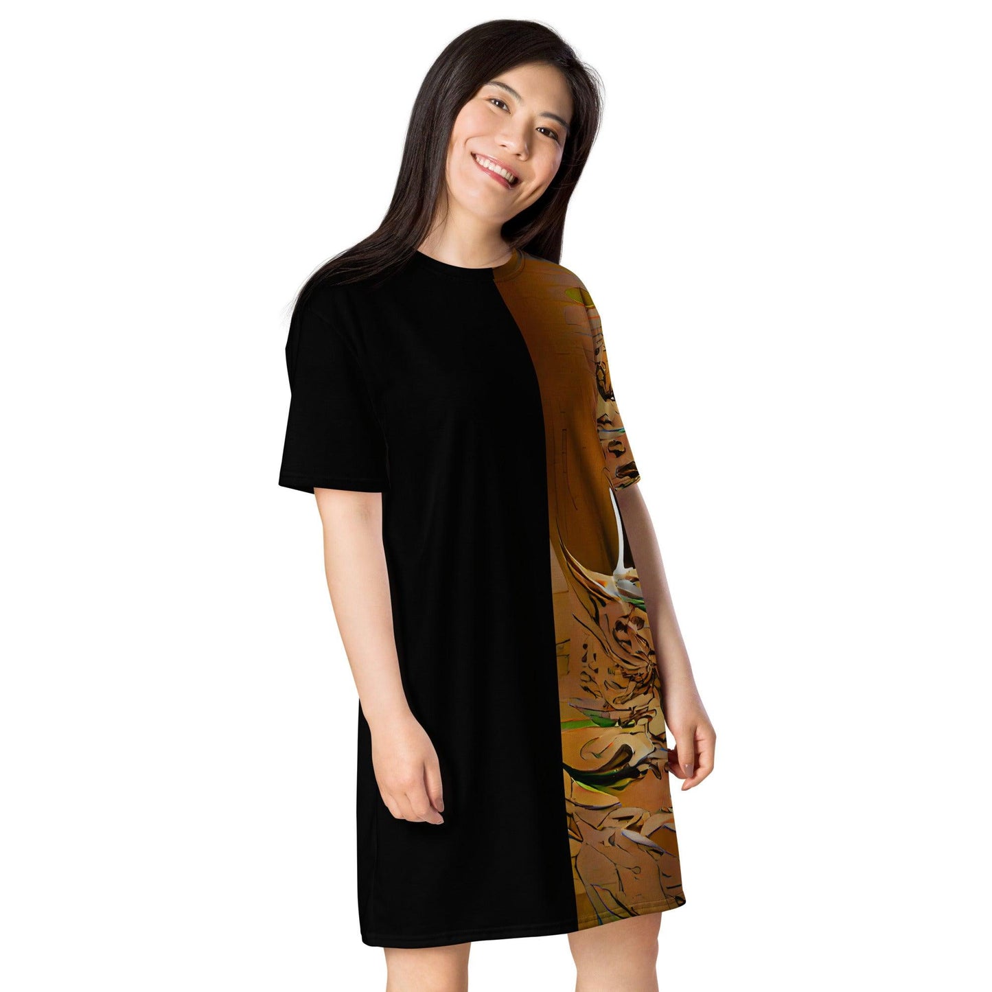Half Black Half Gaolang - Womens T-Shirt Dress - iSAW Company